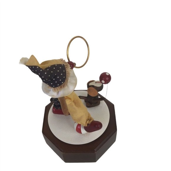 Vintage Schmid Music Box Wood Clown Hand Crafted Plays The Entertainer Working - Picture 5 of 10
